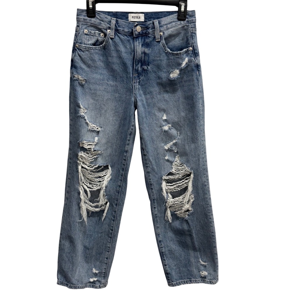 Pistola Bobbie High Rise Wide Leg Distressed Jeans‎ Women's Size 25